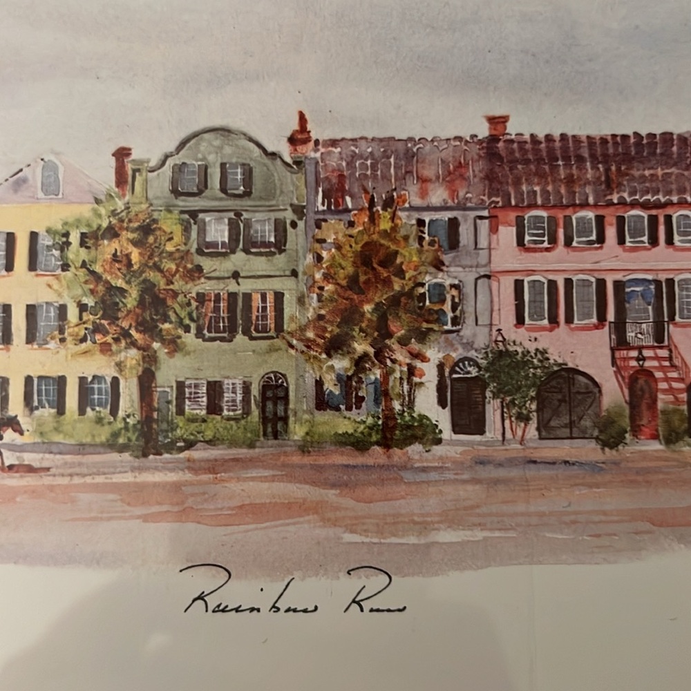 Rainbow Row in Charleston, SC - Anne Nicholls Williams Signed Lithograph